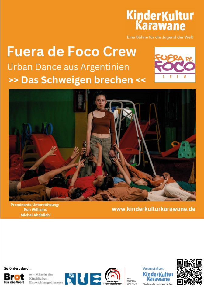Das Plakat zeigt die Fuera de Foco Crew bei einem Auftritt.